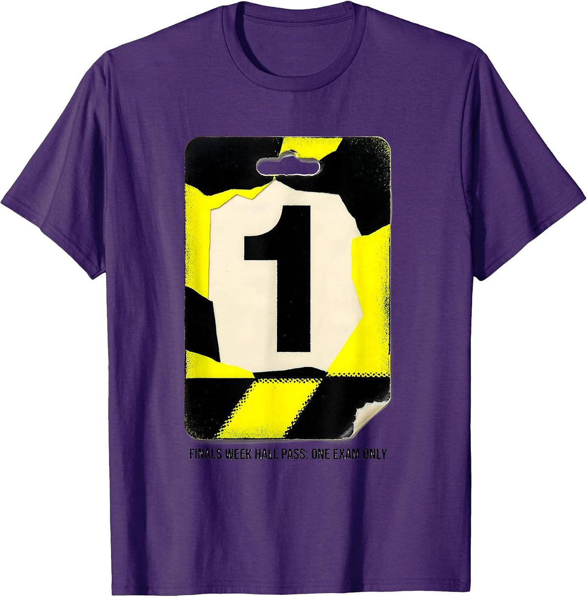 Men's Finals Week Hall Pass One Exam Only Funny College Student T-Shirt - Purple