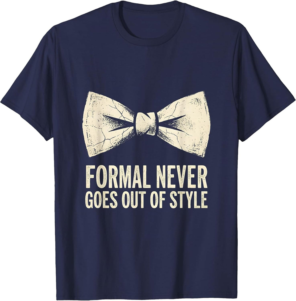 Formal Never Goes Out of Style Tuxedo Design T-Shirt - Navy Blue