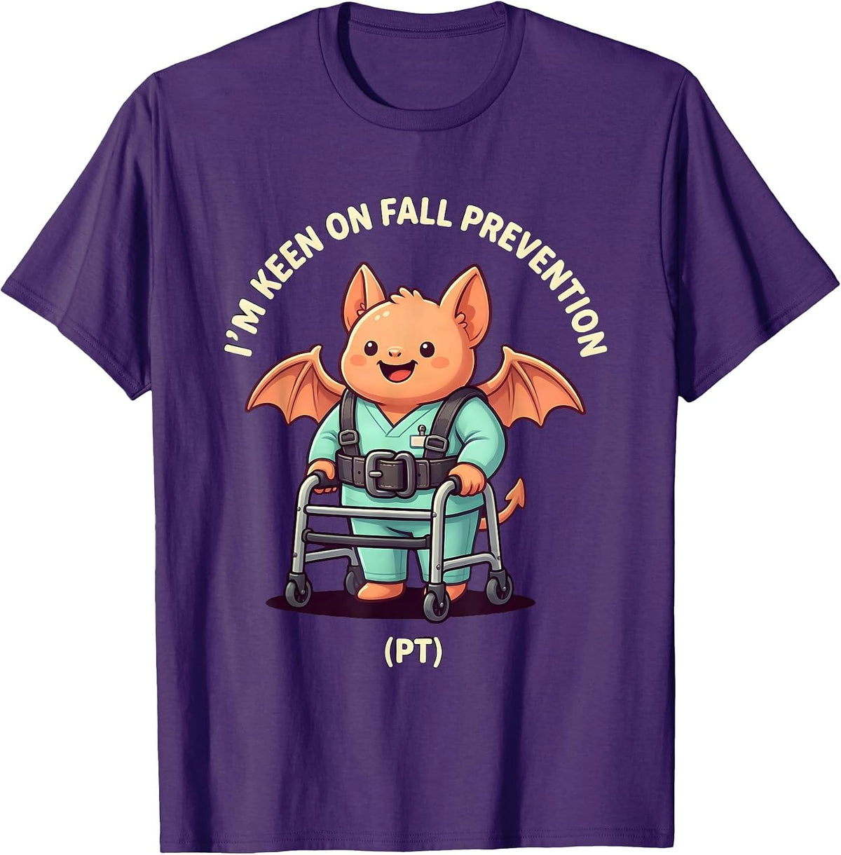 I’m Keen on Fall Prevention PT Cute Kawaii Physical Therapy T-Shirt - Purple