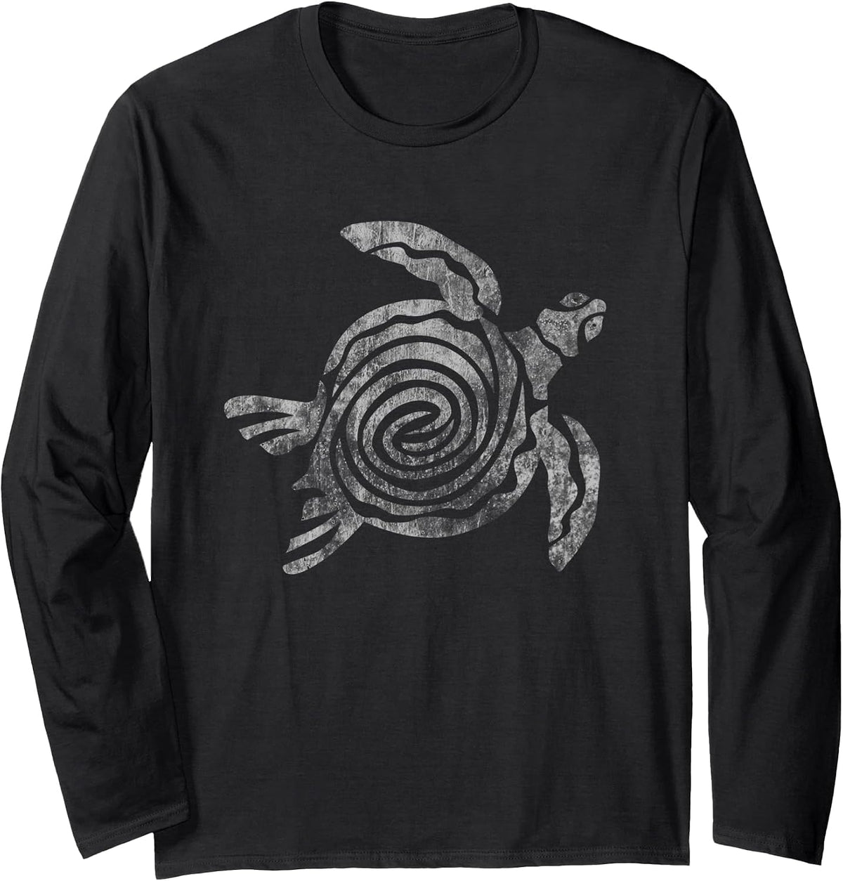 Sea Turtle Tee Long Sleeve T-Shirt - Adult Unisex Black