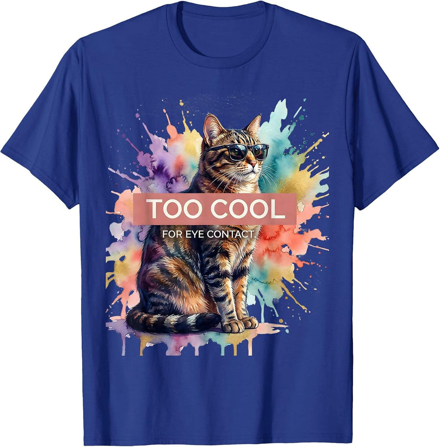 Too Cool For Eye Contact Autism Awareness Design T-Shirt - Royal Blue