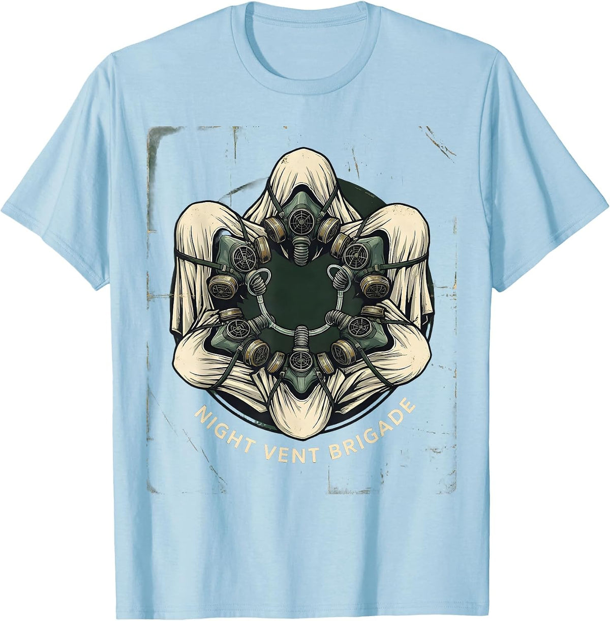Men's Night Vent Brigade Vintage Ghost Respiratory Therapist T-Shirt - Baby Blue