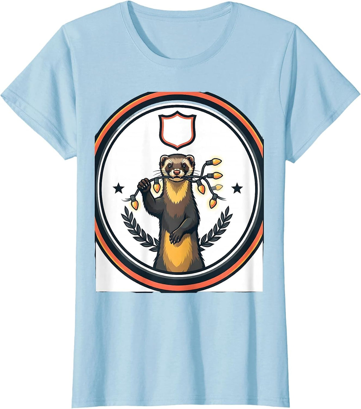 Women's Ferret Sealed Badge Funny Ferret Lover Gift T-Shirt - Baby Blue