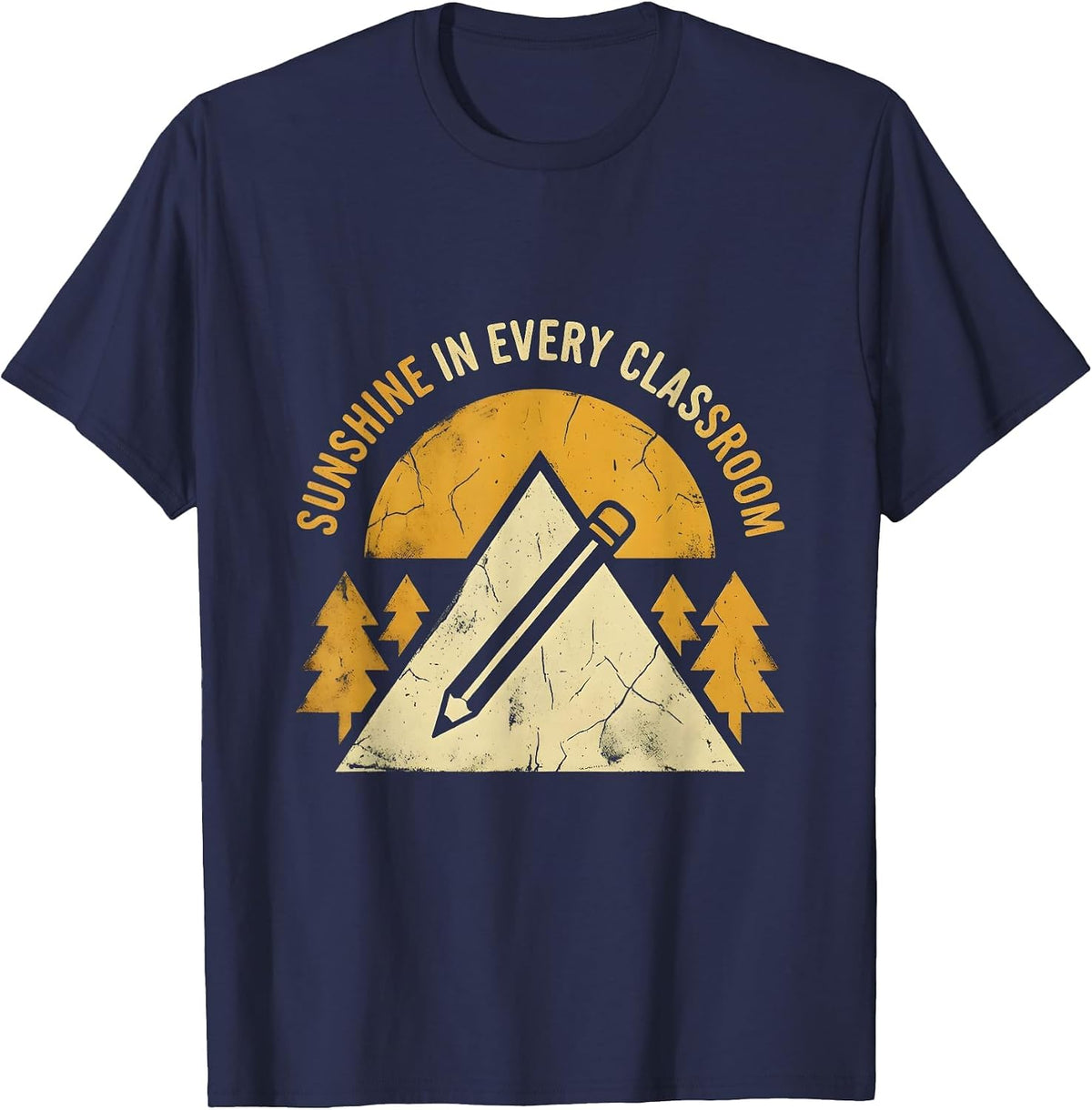 Sunshine In Every Classroom Kindergarten Teacher T-Shirt - Navy Blue