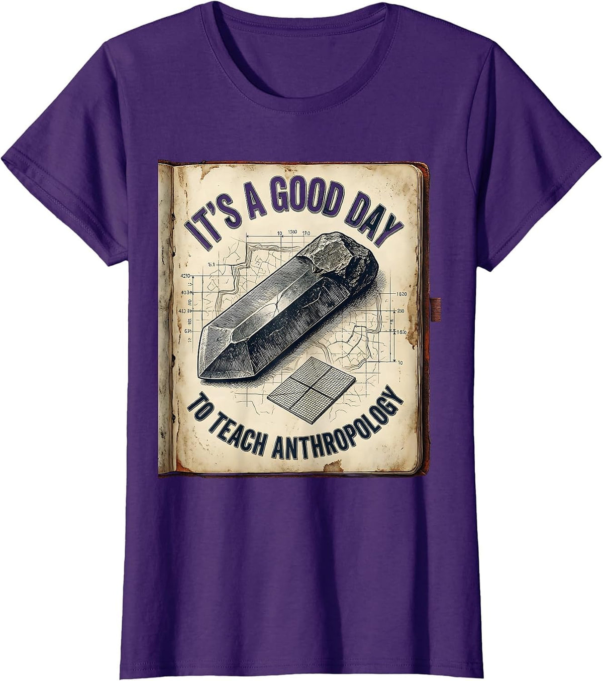Women's It's A Good Day To Teach Anthropology Funny Professor Retro T-Shirt - Purple