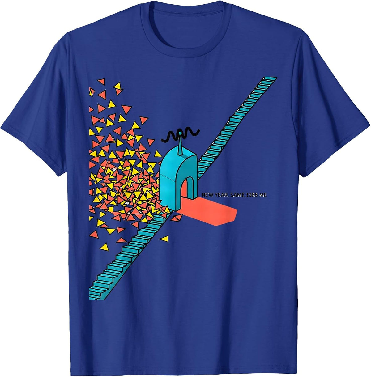 New Year Same 1985 Me Memphis Postmodern 80s Party Costume T-Shirt - Royal Blue