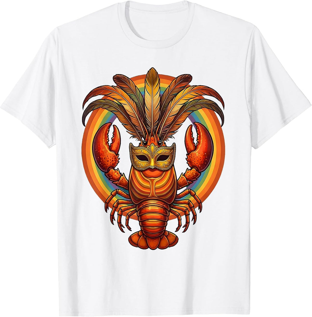 Mardi Gras Crawfish Masquerade Costume Design T-Shirt - White