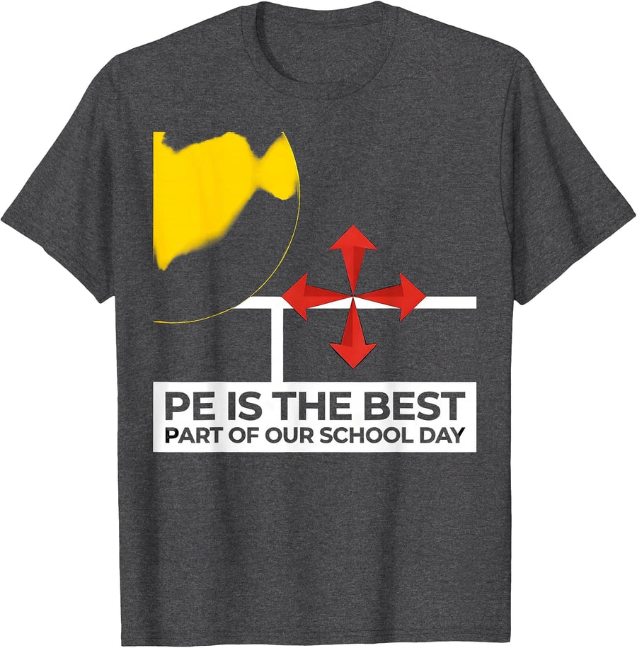 Men's PE Is The Best Part Of Our School Day Bauhaus Modernist PE T-Shirt - Dark Heather Grey