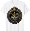 Men's Lazy Sloth Hanging From Midnight Clock Hands T-Shirt - White