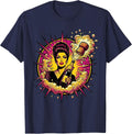 Champagne Pop Celebration Graphic Design T-Shirt - Navy Blue