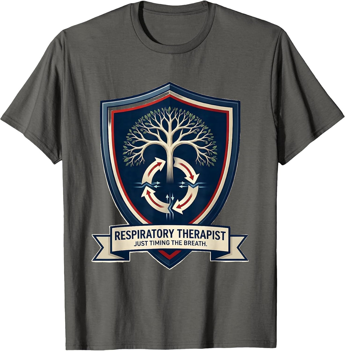 Men's Respiratory Therapist Just Timing the Breath RT T-Shirt - Asphalt Grey