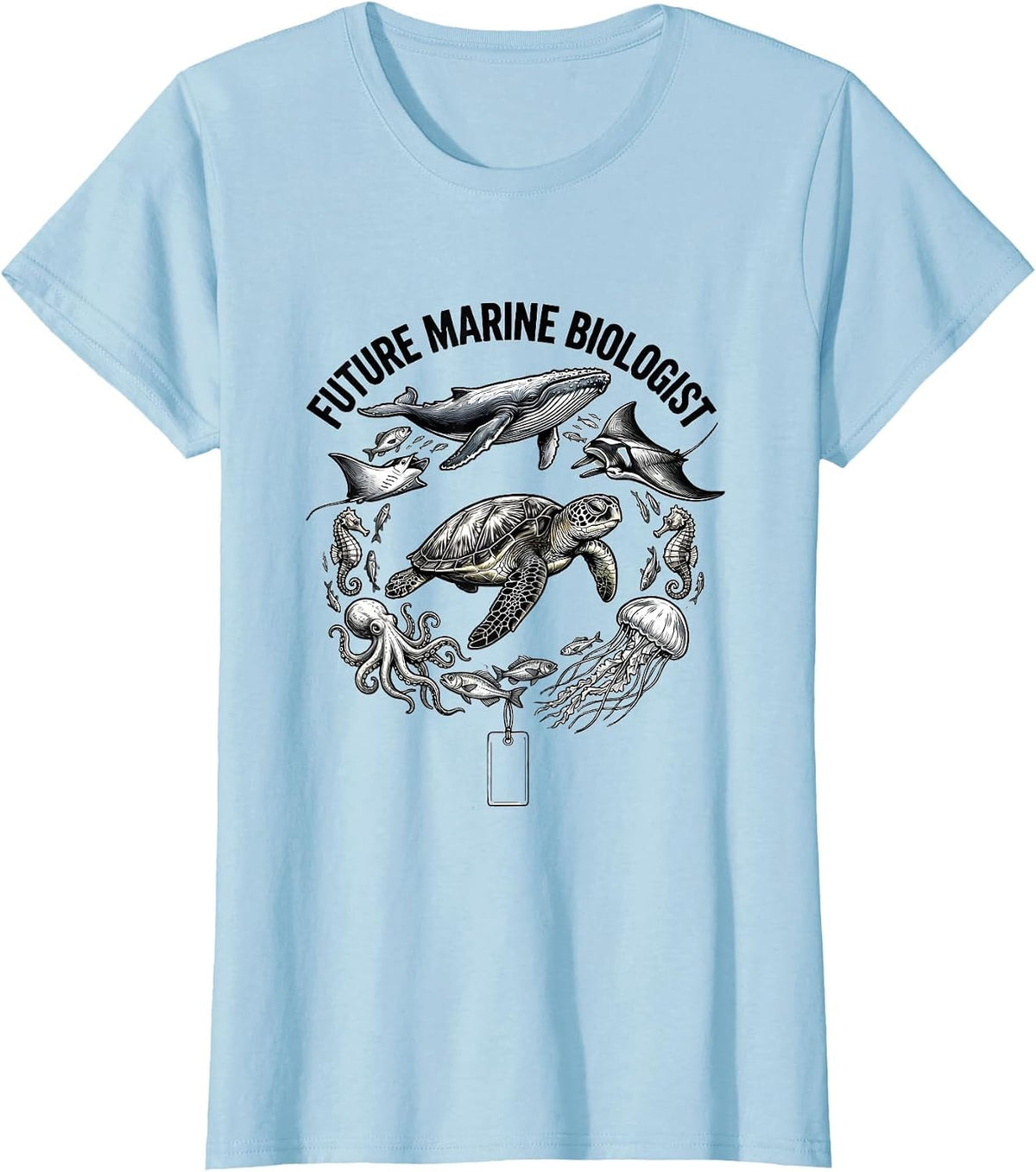 Future Marine Biologist Ocean Sea Creatures Nature Lover T-Shirt - Baby Blue