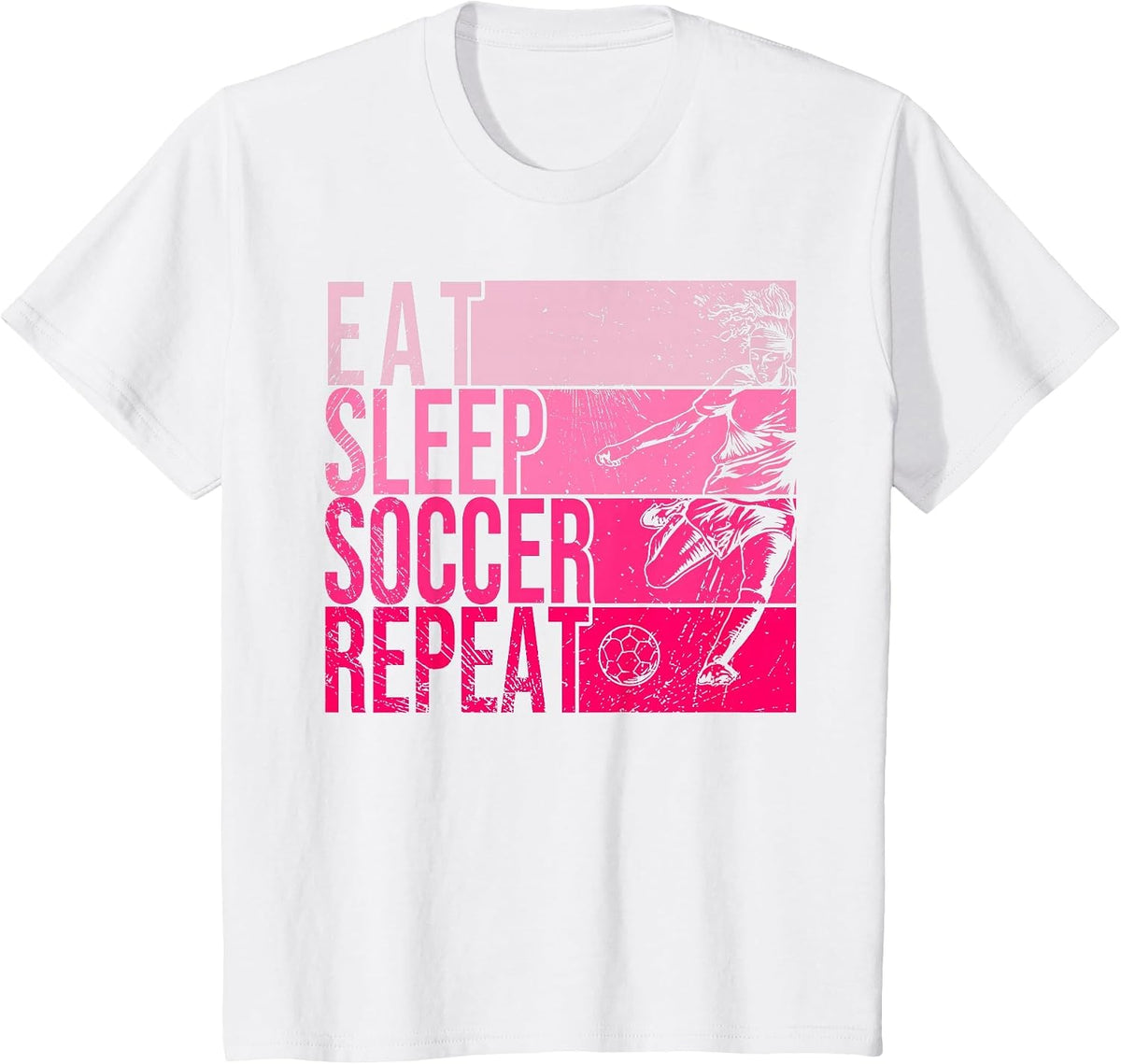 Eat Sleep Soccer Repeat Funny Footballer Field Player Outfit T-Shirt - White