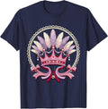 Mardi Gras Parade Float Crown Feathers Design T-Shirt - Navy Blue