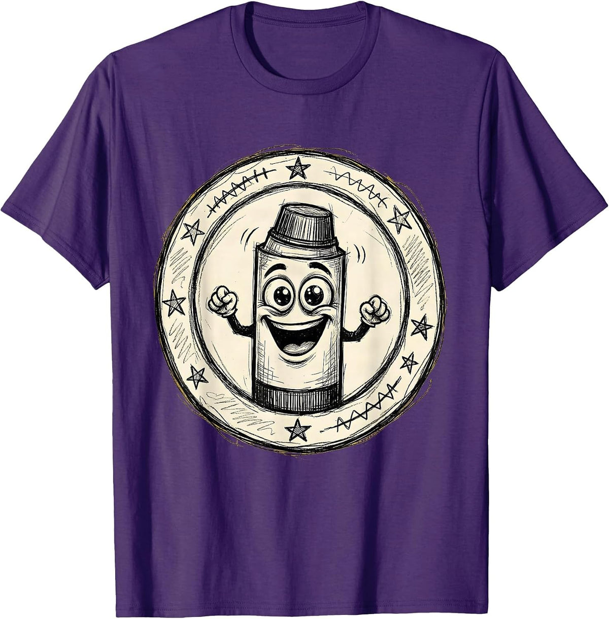 Men's Cute Glue Stick Googly Eyes 2nd Grade Teacher T-Shirt - Purple