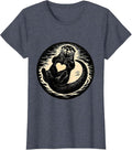 Back Floating Otter Silhouette Funny Animal Lover Humor T-Shirt, Women, Heather Blue, Small - As Pictured