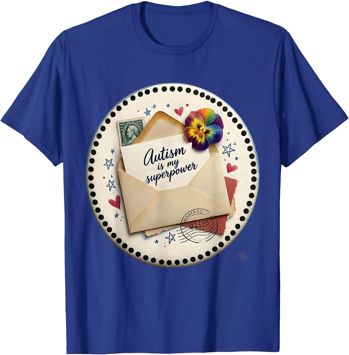 Men's Autism Is My Superpower Awareness Design T-Shirt - Royal Blue
