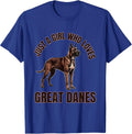 Just A Girl Who Loves Great Danes Funny Dog Lover Humor T-Shirt - Royal Blue