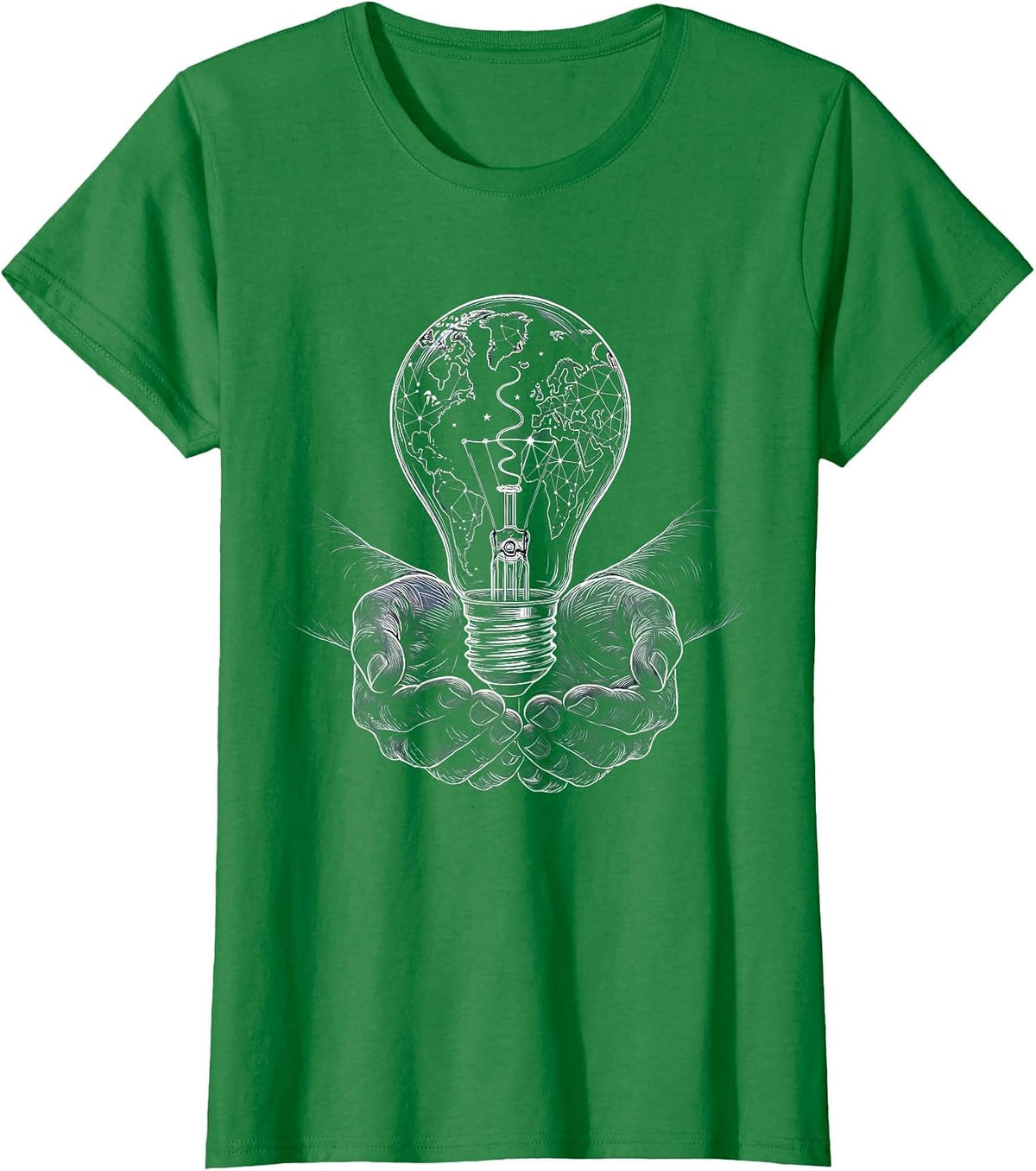 Autism Awareness Lightbulb Constellation Art T-Shirt - Kelly Green