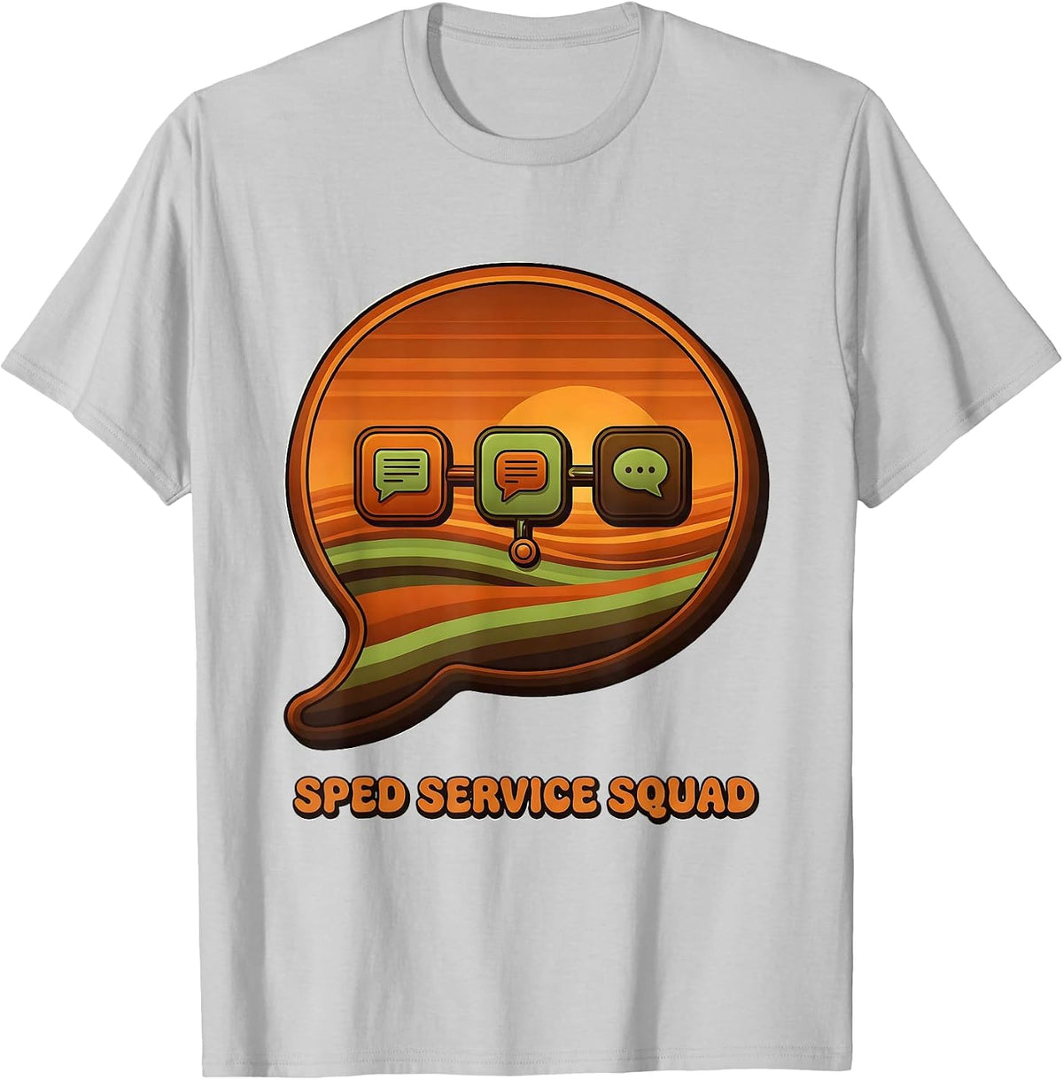 Men's SPED Service Squad Retro Special Education Teacher Squad T-Shirt - Silver Grey
