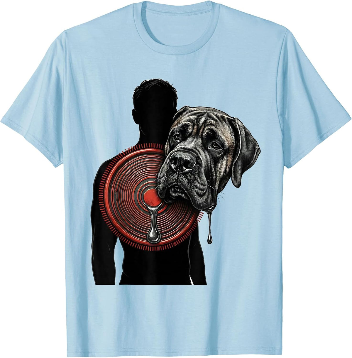 Men's Great Dane Drool Jowl Humor Dog Lover Gift T-Shirt - Baby Blue