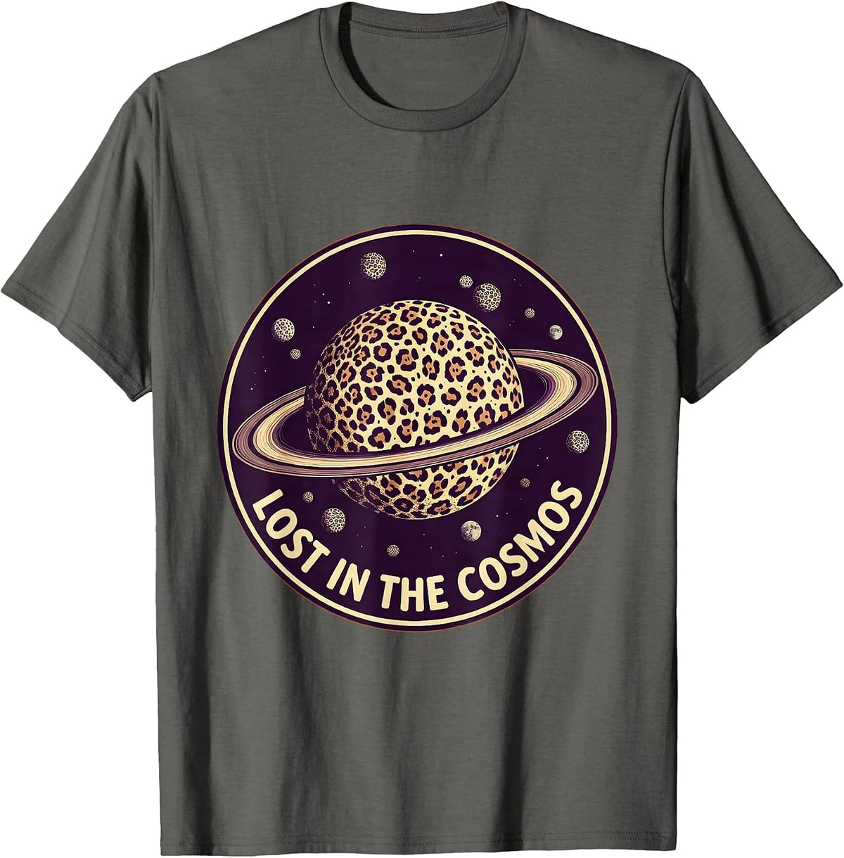 Men's Lost in the Cosmos Galaxy Space Design T-Shirt - Asphalt Grey