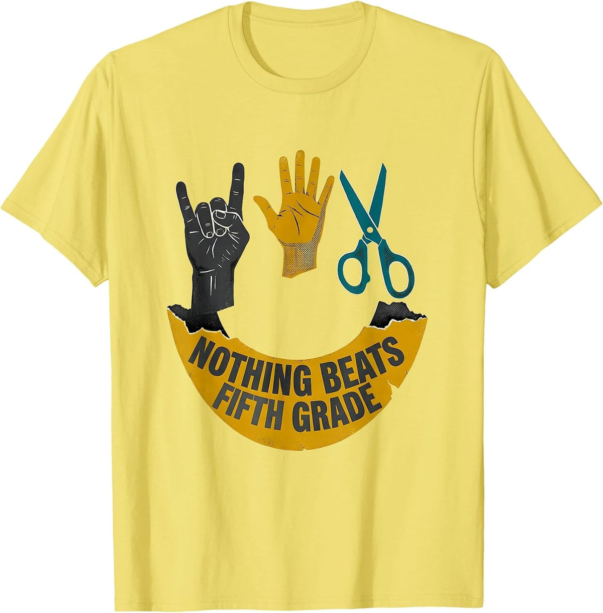 Men's Nothing Beats Fifth Grade Midcentury Modern Back to School T-Shirt - Lemon Yellow