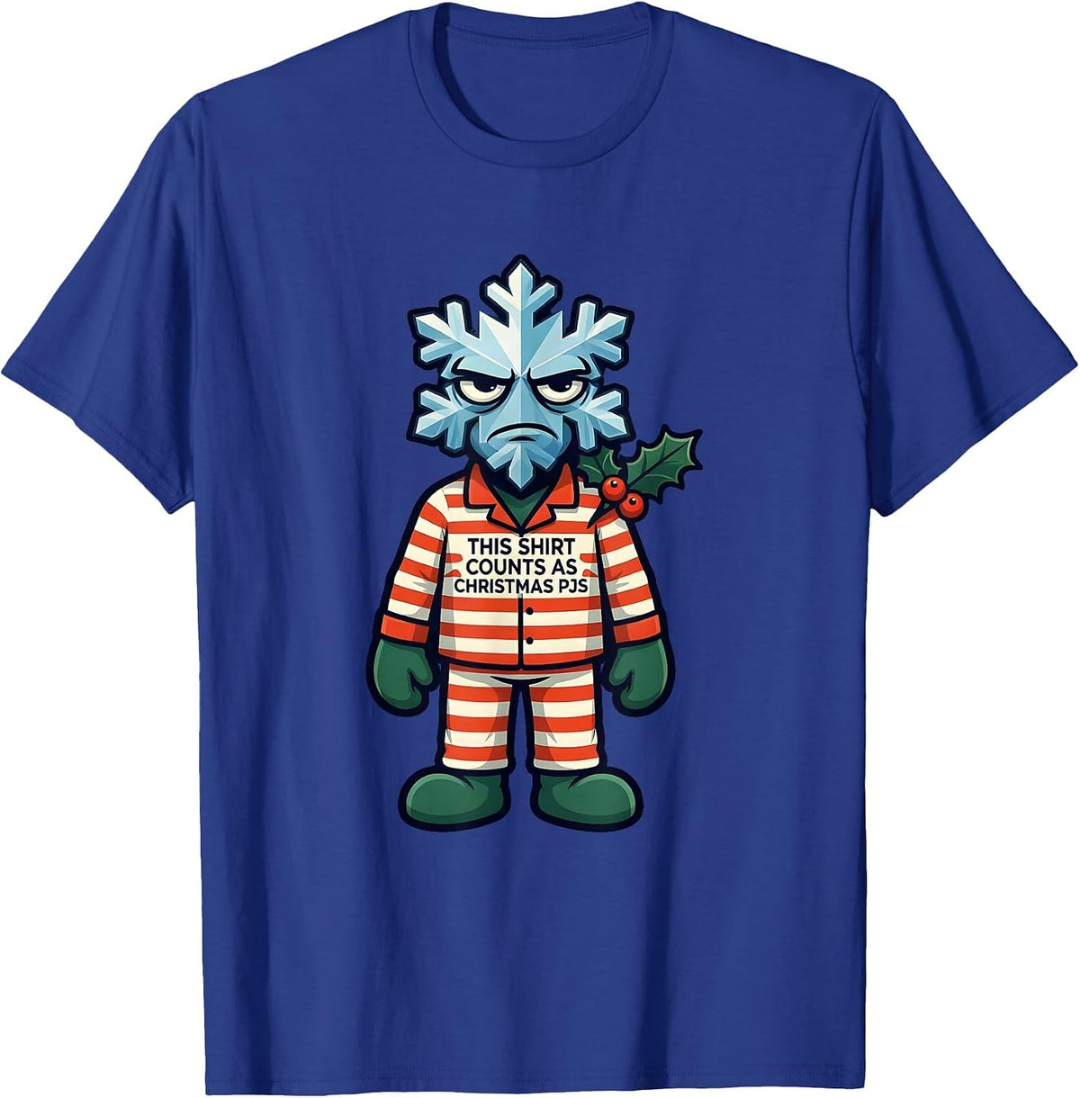 Men's This Shirt Counts As Christmas PJs Funny Family Holiday T-Shirt - Royal Blue