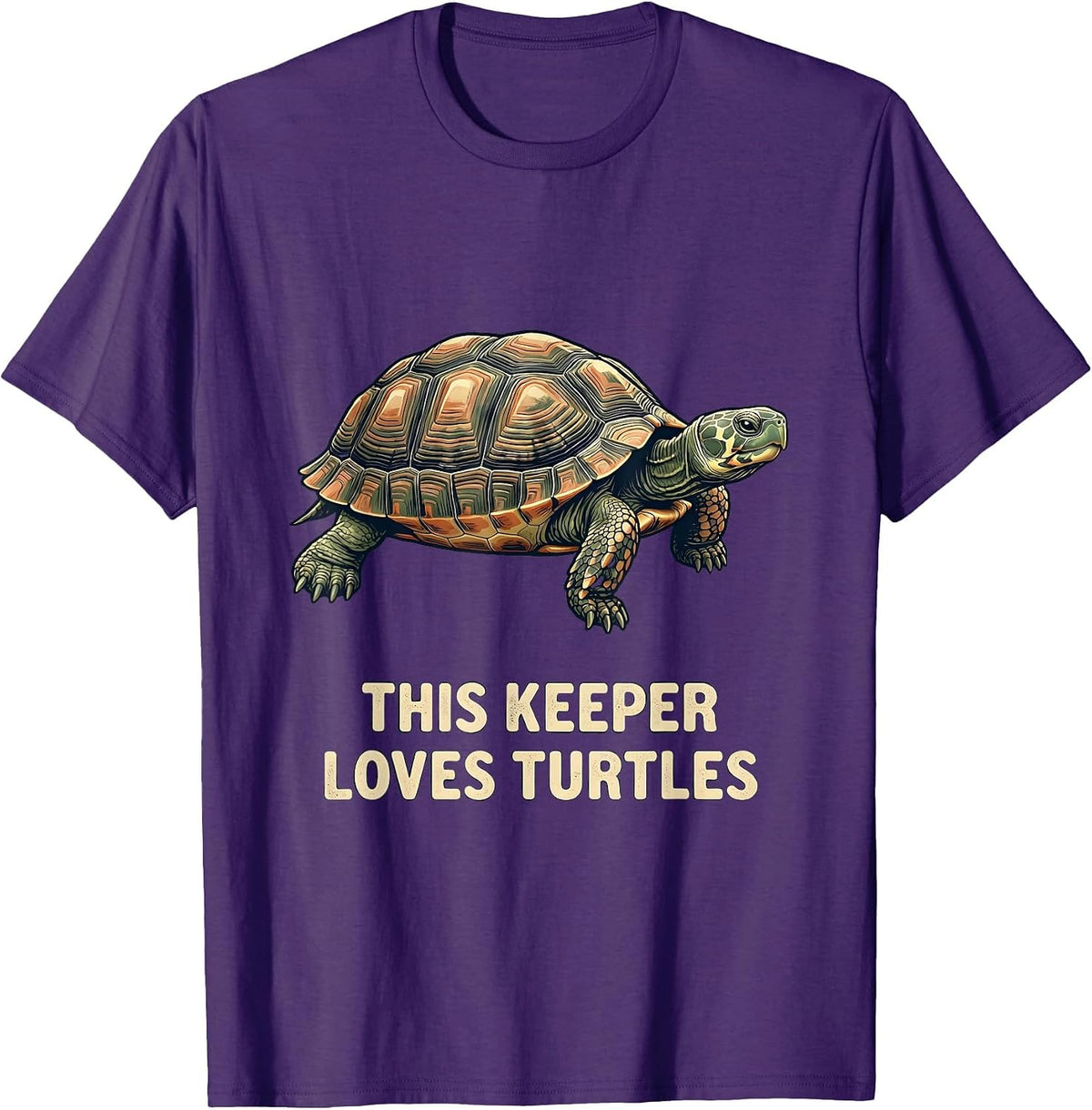 Men's This Keeper Loves Turtles Vintage Turtle Lover Gift T-Shirt - Purple