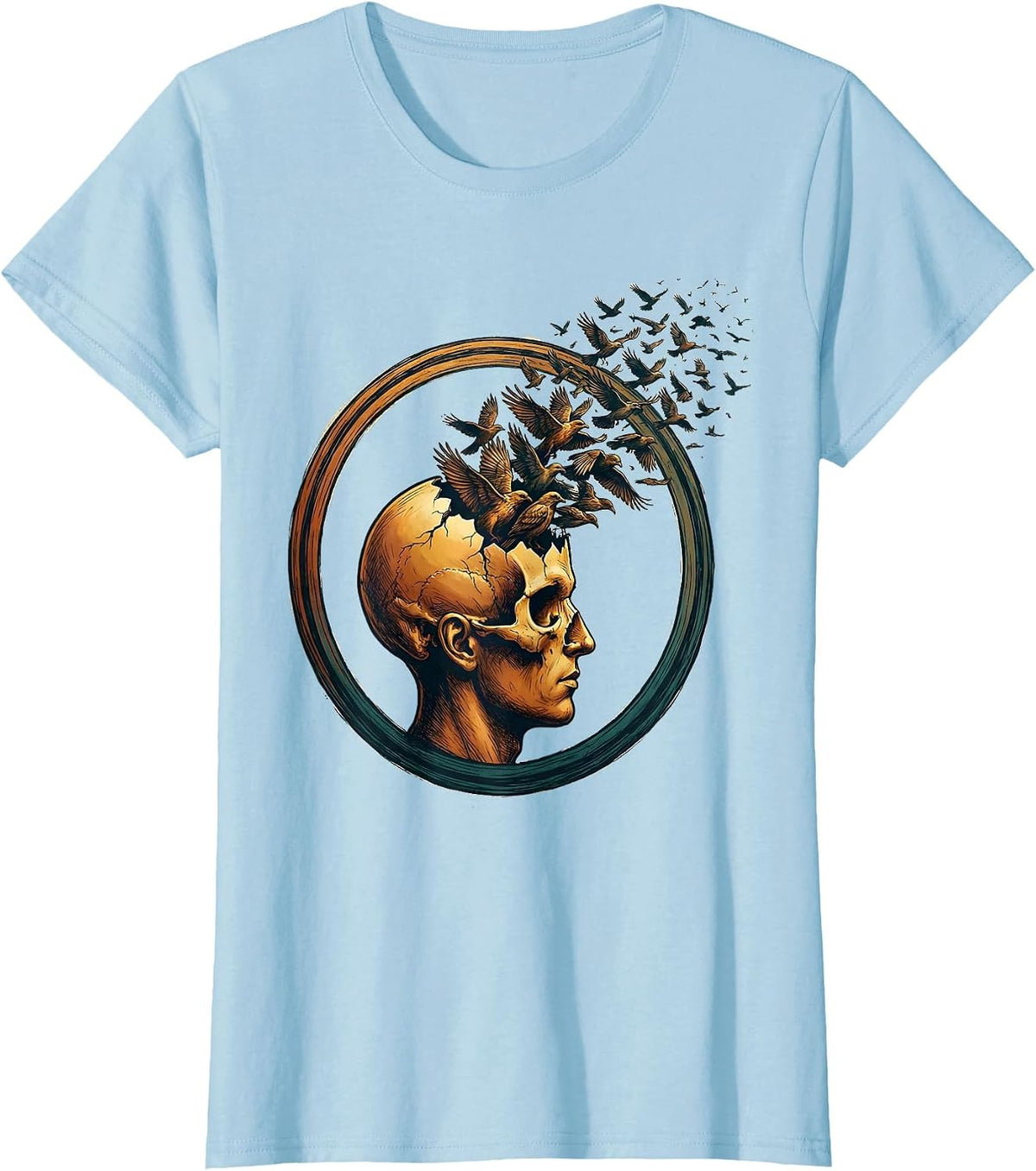 Celebrate Minds of All Kinds Free Thoughts Design T-Shirt - Baby Blue