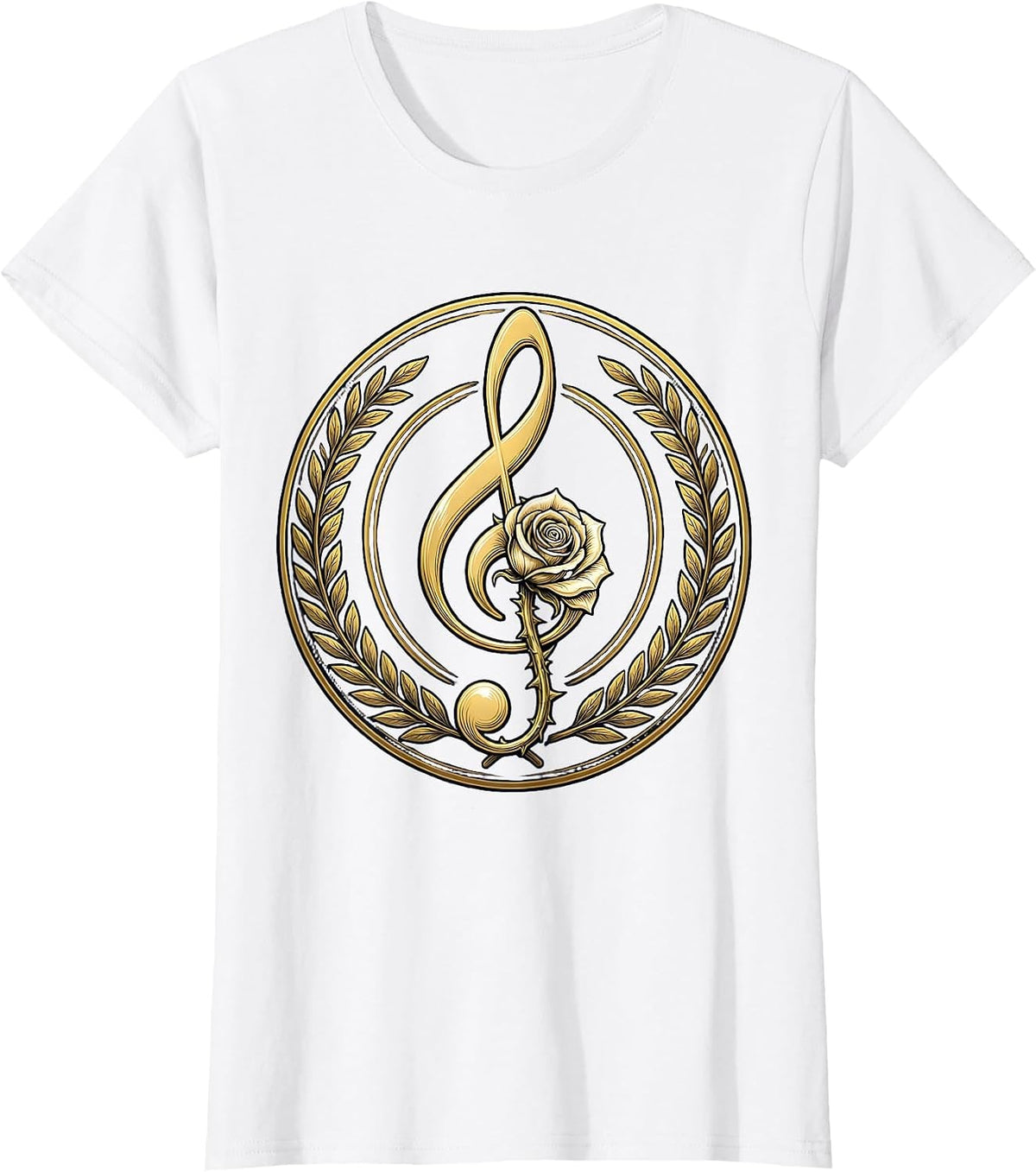 Music Teacher Treble Clef Blooming Flower Art T-Shirt - White