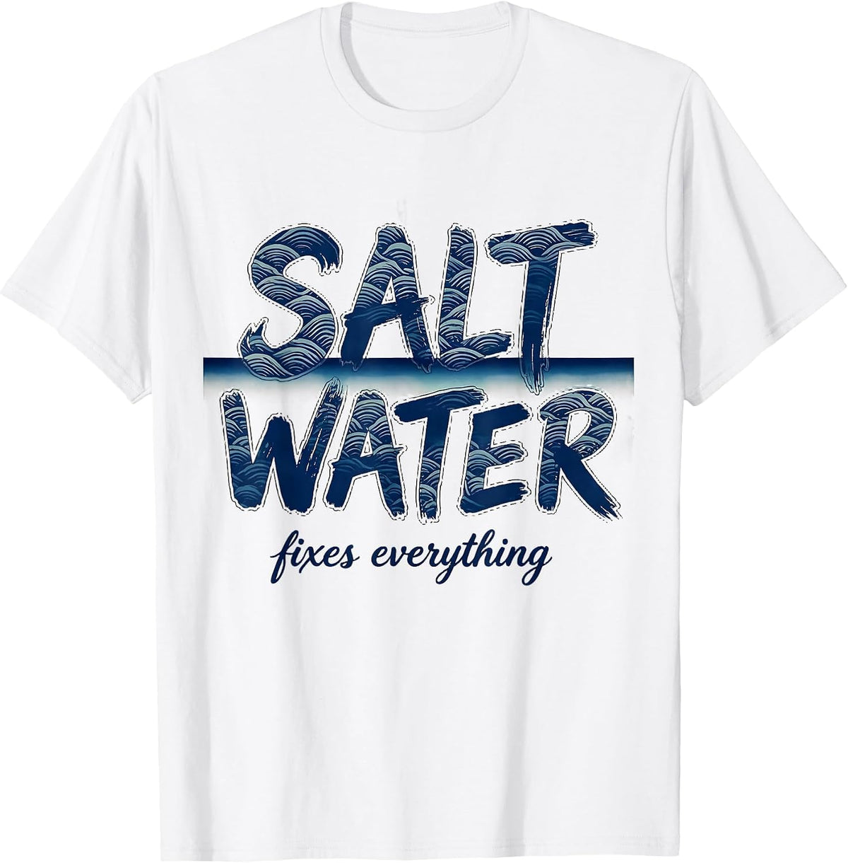 Men's Salt Water Fixes Everything Sailor Design T-Shirt - White