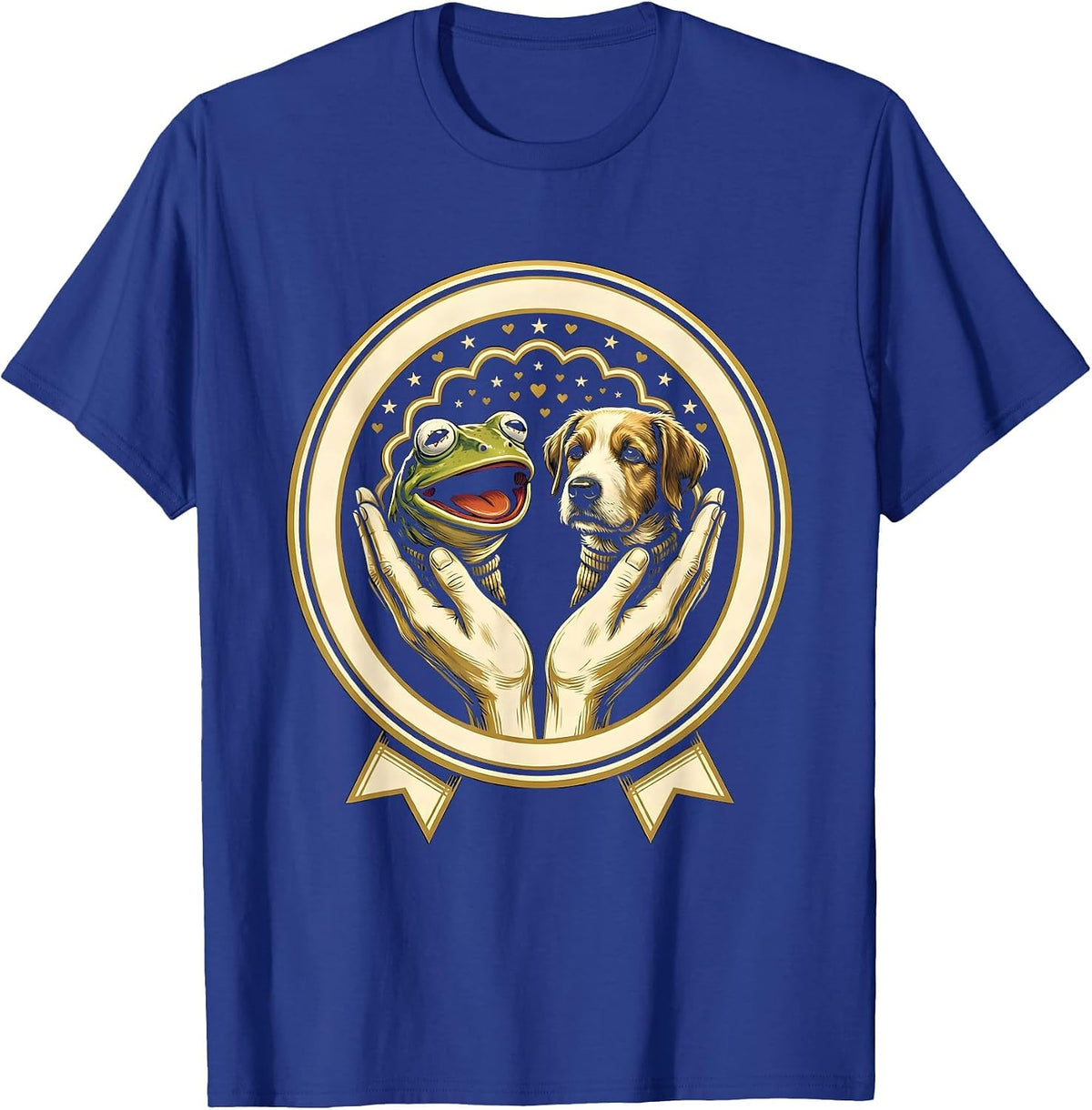 Daycare Teacher Sock Puppet Show Illustration T-Shirt - Royal Blue
