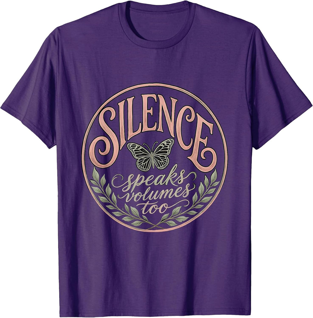 Men's Silence Speaks Volumes Too Autism Awareness T-Shirt - Purple