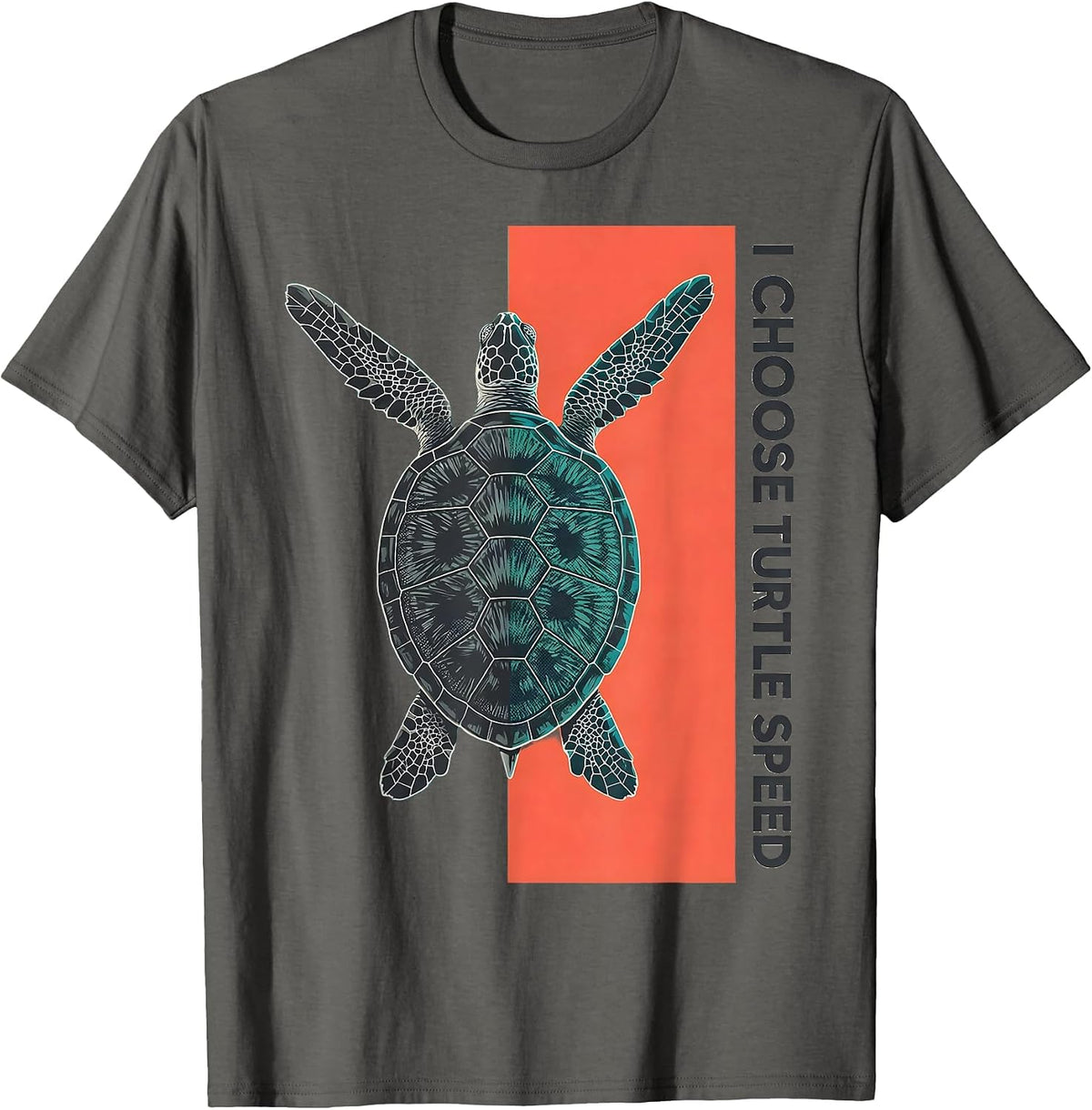 I Choose Turtle Speed Midcentury Modern Sea Turtle Lover T-Shirt - Asphalt Grey