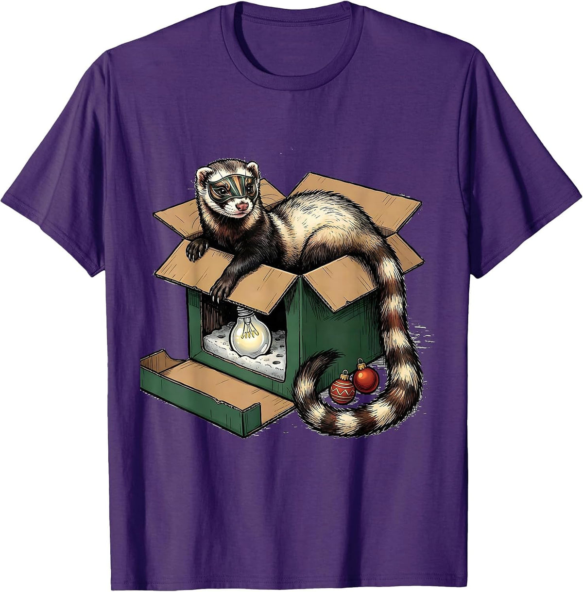 Men's Ferret In Ornament Box Funny Ferret Lover Gift T-Shirt - Purple