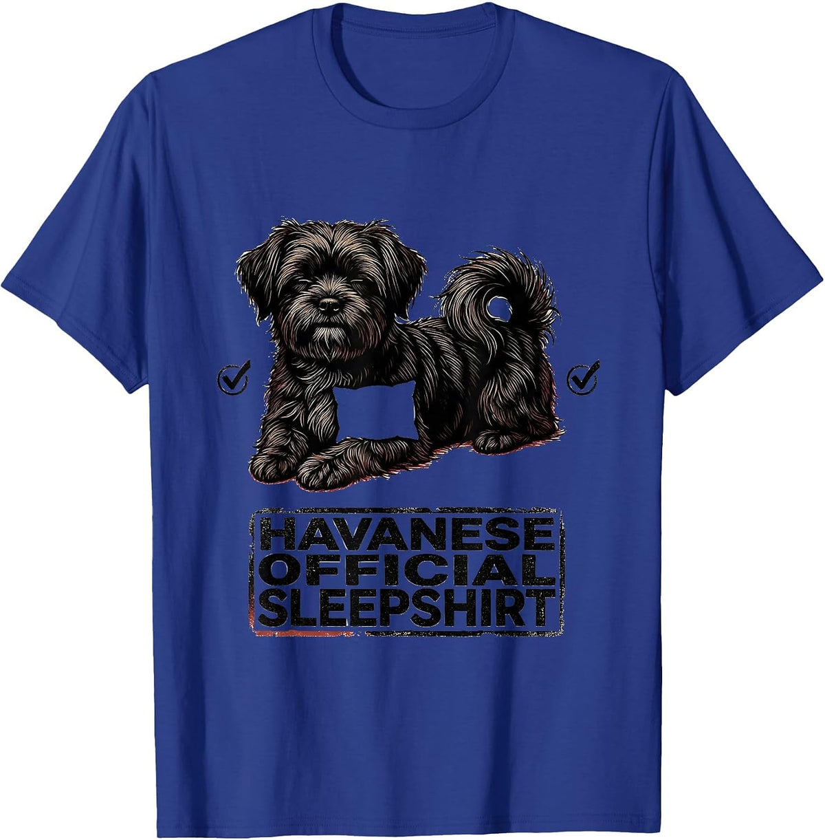 Men's Havanese Official Sleepshirt Dog Lover Napping Pajamas T-Shirt - Royal Blue