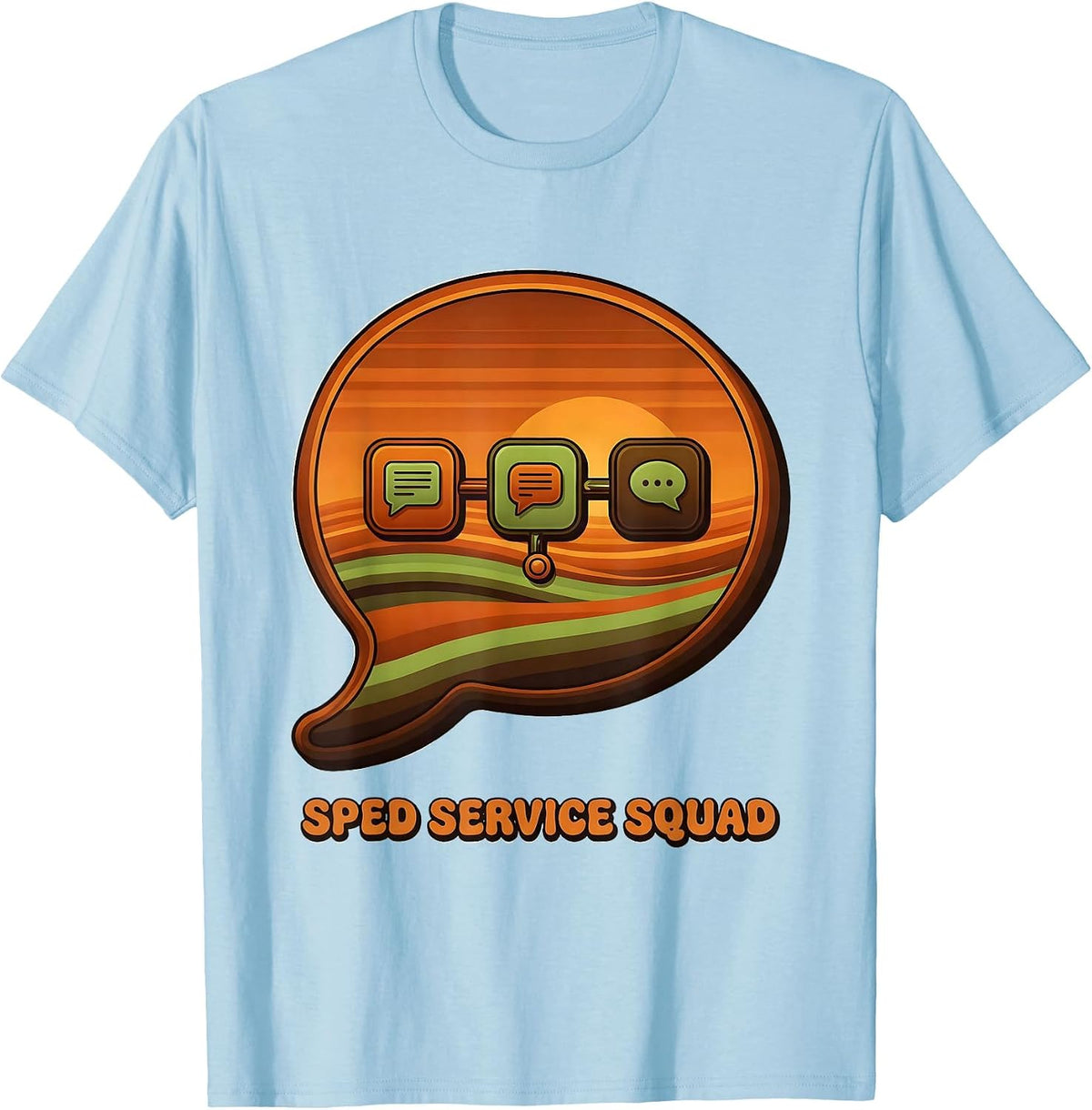 Men's SPED Service Squad Retro Special Education Teacher Squad T-Shirt - Baby Blue