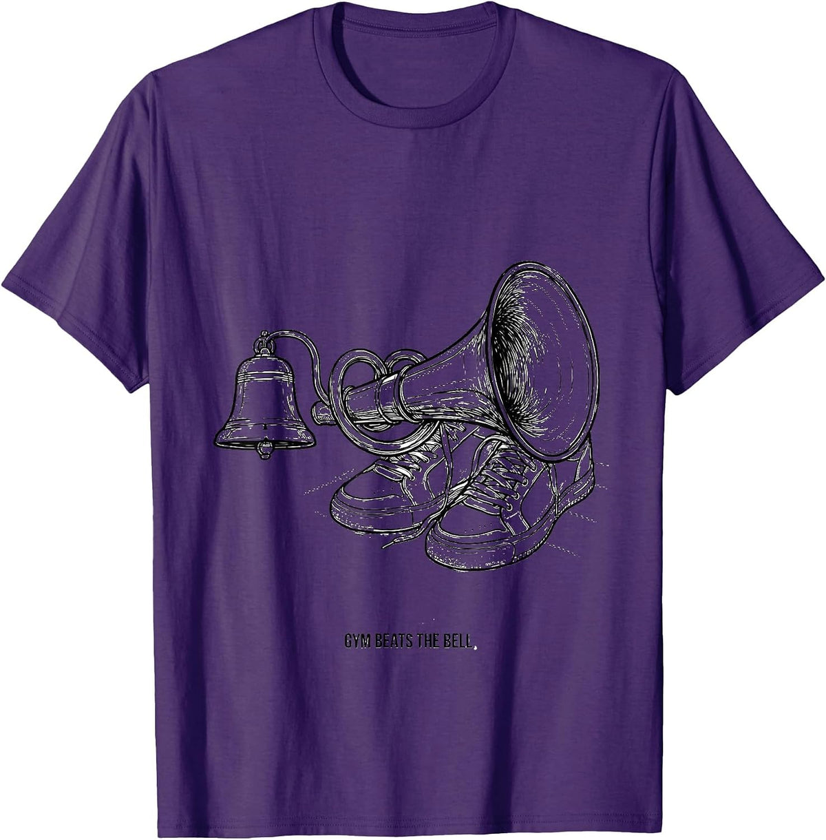 Men's Gym Beats The Bell Funny PE Teacher Back To School Humor T-Shirt - Purple