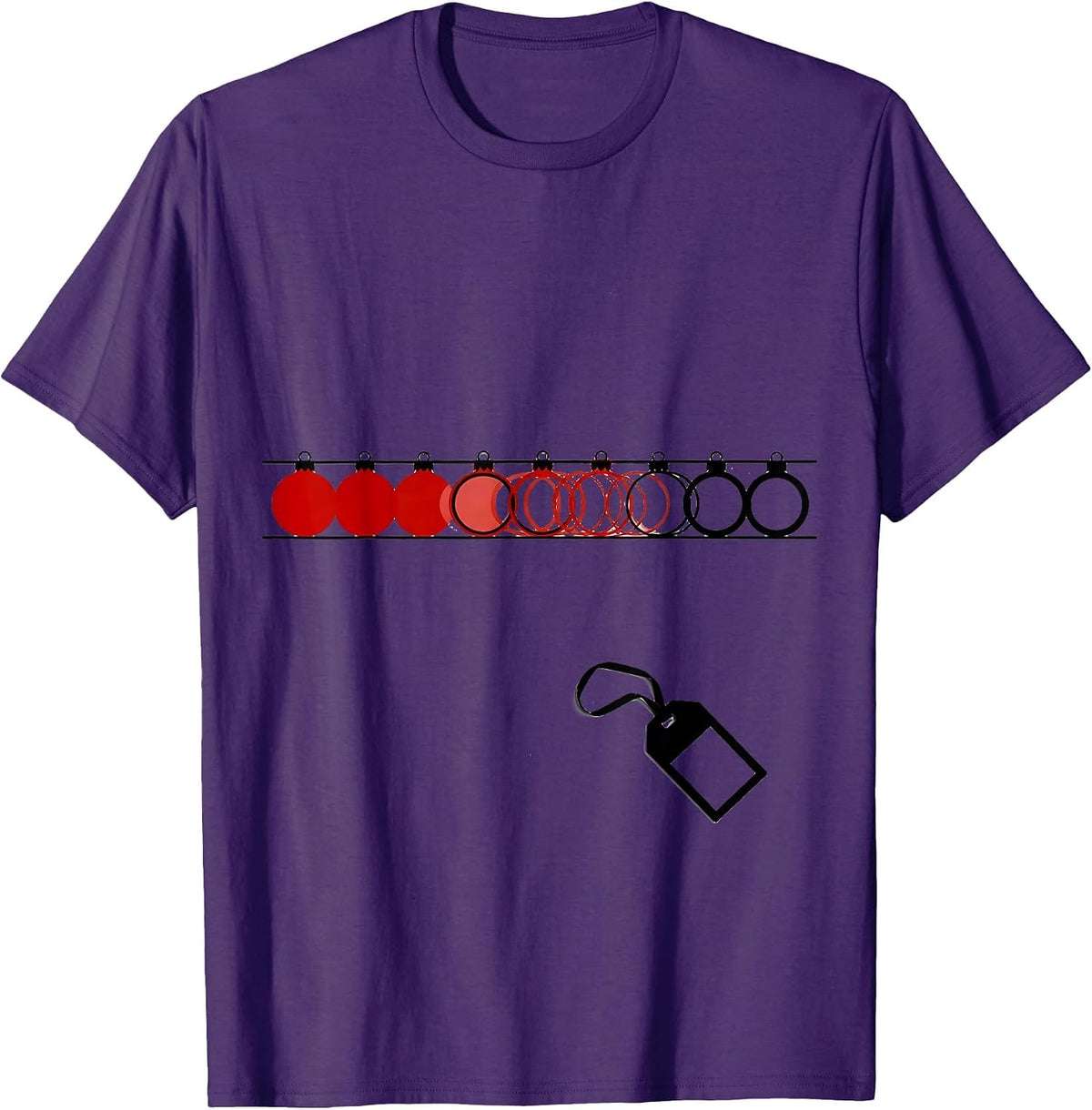 Ball Node Grid Retro Social Worker Christmas Party T-Shirt - Purple