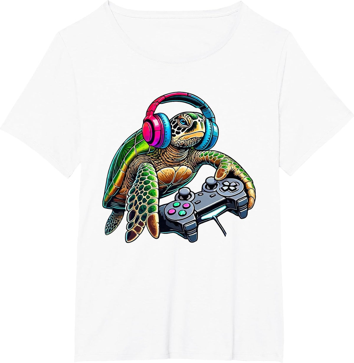 Funny Sea Turtle Video Games Lover Gamer Gaming T-Shirt - White