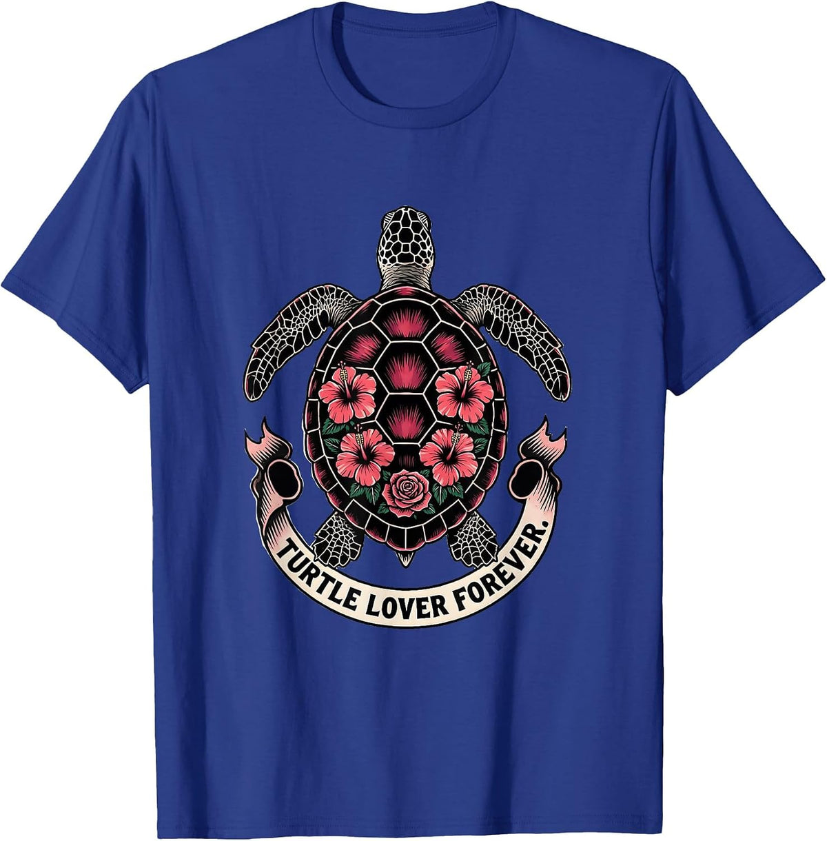 Turtle Lover Forever Women's Graphic Design T-Shirt - Royal Blue