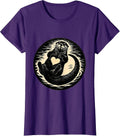 Back Floating Otter Silhouette Funny Animal Lover Humor T-Shirt, Women, Purple, X-Large - As Pictured