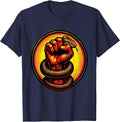 Snake Fist Rock Paper Scissors Graphic T-Shirt - Navy Blue