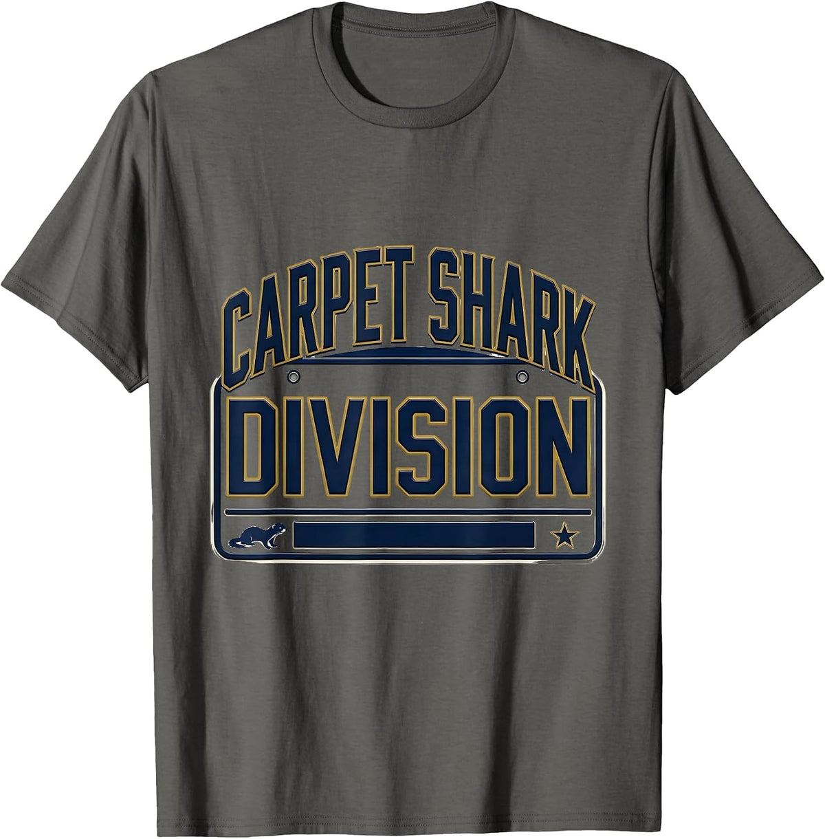 Carpet Shark Division Sports Ferret Owner Novelty Humor T-Shirt - Asphalt Grey