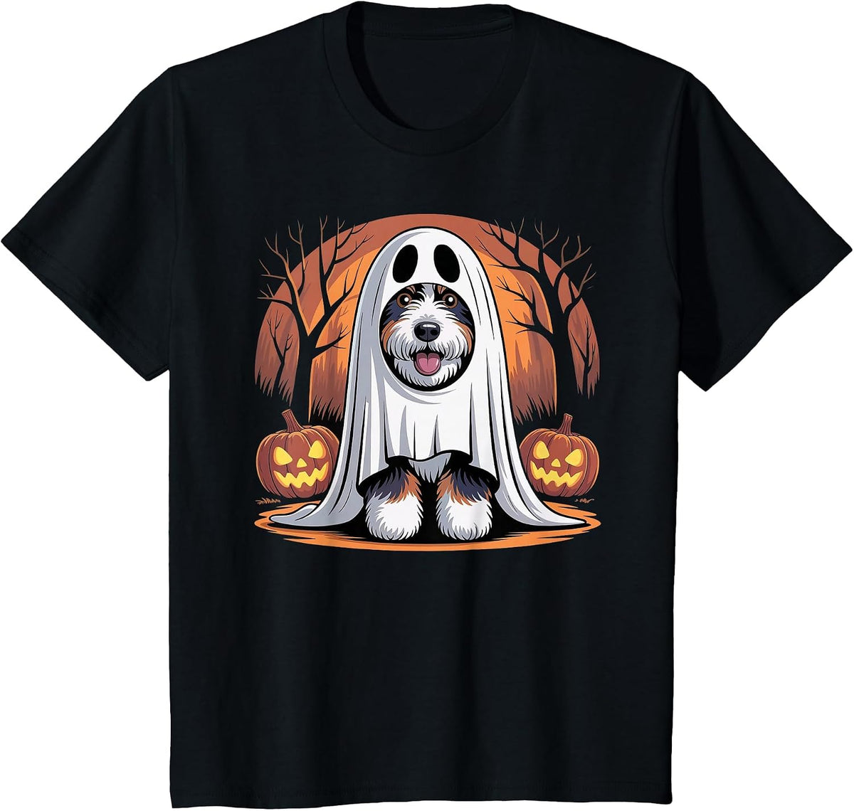 Funny Halloween Bernedoodle Dog Costume Doodle Lovers T-Shirt - Black