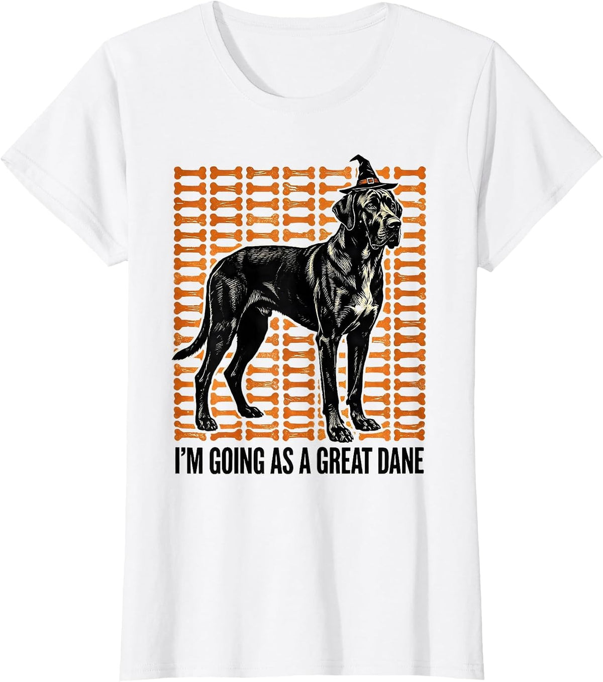Women's I'm Going As A Great Dane Funny Dog Halloween Costume T-Shirt - White