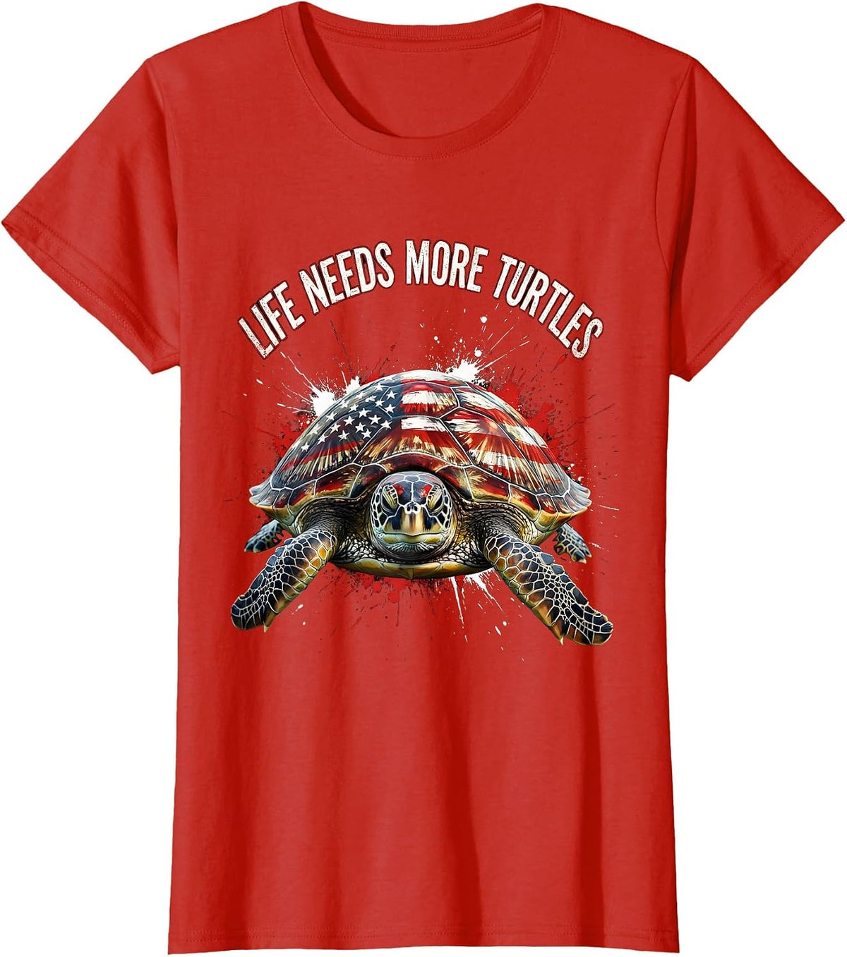 Life Needs More Turtles Nature Lover Design T-Shirt - Red