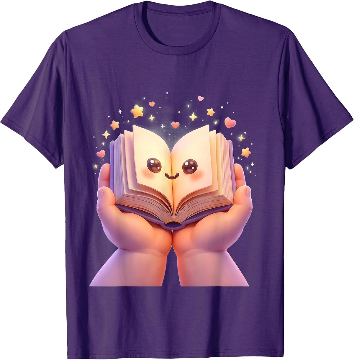 Men's Sped Teacher Glowing Book Illustration Gift T-Shirt - Purple