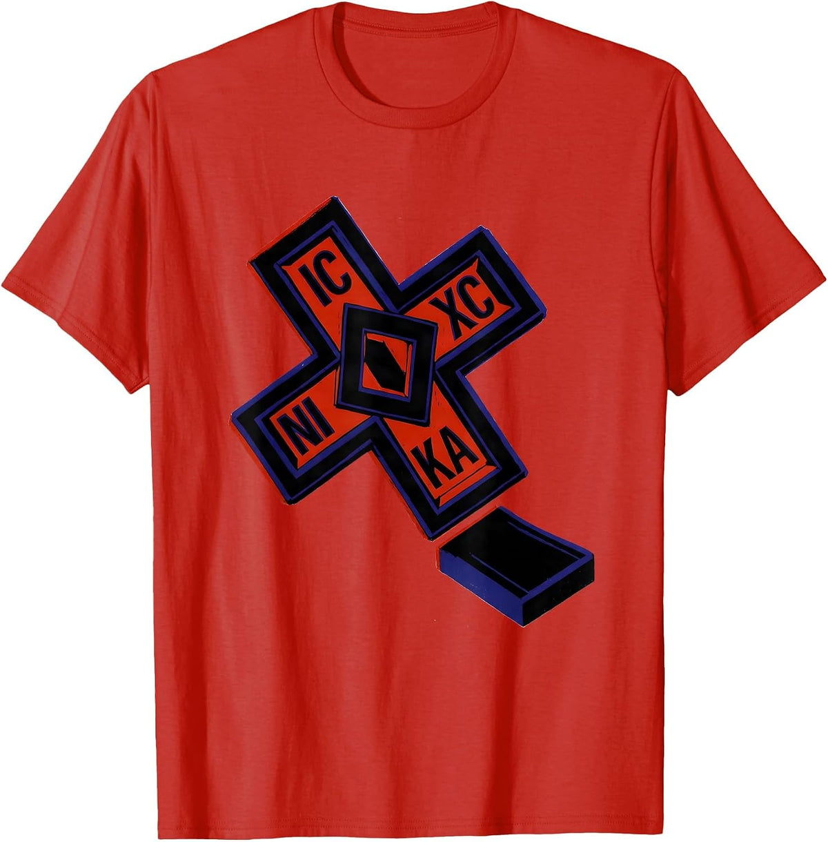 Men's IC XC NIKA Vintage Orthodox Cross Russian Orthodox Christian T-Shirt - Red